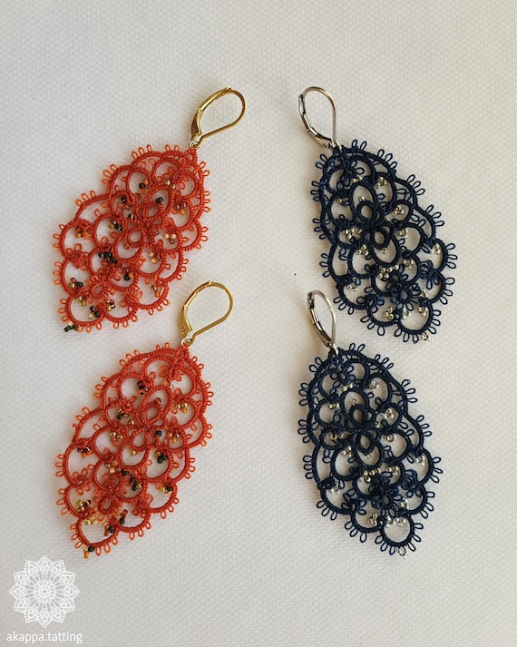 Orecchini A Fiori Neri Vintage In Pizzo - Gioielli Bohemien Fatti A Mano Per Donne E Ragazze