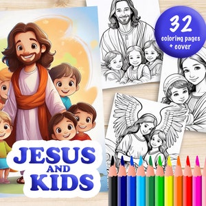 32 Bible Coloring Pages, Christian Coloring Book for Kids, Digital download Coloring Book - Printable PDF Coloring Book - Printable Files