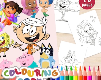 18 livres de coloriage, livre de coloriage pour enfants, pages à colorier pour enfants, facile à colorier, activité amusante pour les enfants