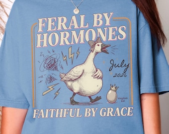 Pregnancy Christian Shirt Feral by Hormones Faithful by Grace Maternity Praying First Time Mama Miracle Baby Mommy To Be Mother's Day Gift