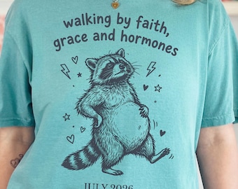 Pregnancy Christian Shirt Walking By Faith Grace and Hormones Maternity Praying First Time Mama Miracle Baby Mommy To Be Mother's Day Gift