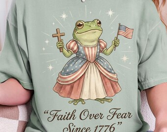 250 Years Christian Shirt Patriotic Faith Freedom 1776 2026 One Nation Under God USA 250th Anniversary American Flag Cross July Frog Gifts