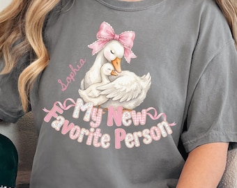 Custom First Time Mom Shirt Mama Est 2026 Tee In My Pregnant Reveal Era Goose First Patch Personalized New Mom Tee Mother's Day Gift