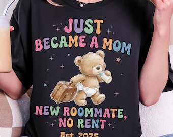 Custom First Time Mom Shirt Mama Est 2026 Tee In My Pregnant Reveal Era Bear First Baby Bottle Personalized New Mom Tee Mother's Day Gift