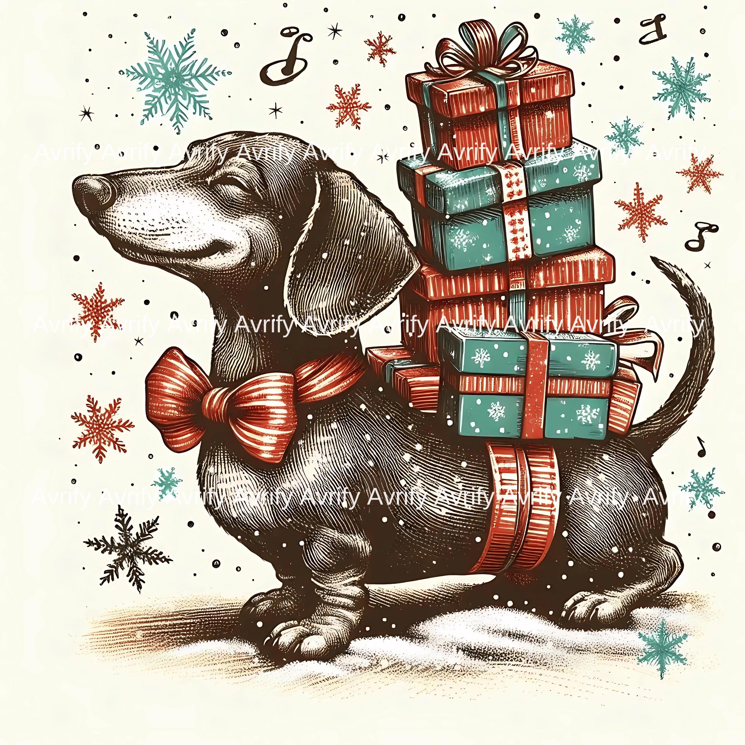 20 Dachshund Cliparts Christmas Wiener Sausage Dog Mom Digital Art ...