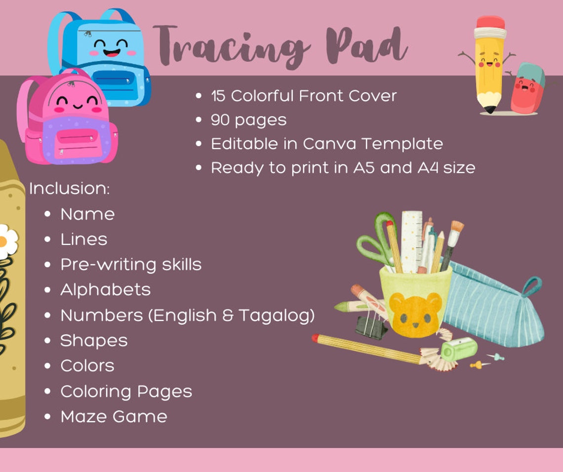 Editable Kids Tracing Worksheets, Tracing Pad: Name Personalization ...