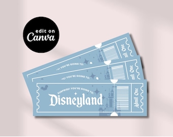 Vintage Disneyland-Inspired Ticket Template | Canva Editable Template | Surprise Gift Ticket | Instant Download | Editable Digital File