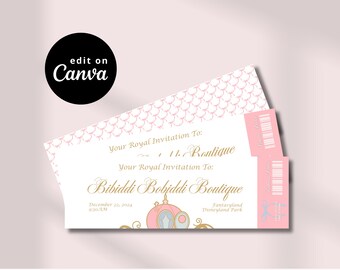 Bibiddi Bobibbi Boutique Ticket Template | Canva Editable Template | Disneyland Surprise Gift | Instant Download | Editable Digital File