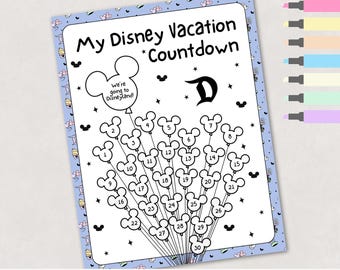 My Happiest Countdown | Vacation Activity | PDF Ready-To-Print Coloring Page