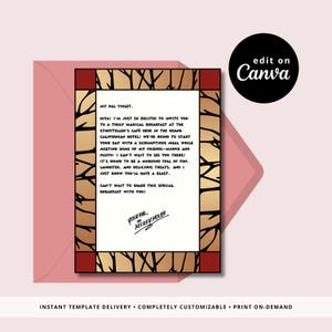 Plantilla de carta sorpresa de personaje de Storyteller's Cafe / Canva editable / Regalo sorpresa de Disneyland / Descarga instantánea / Archivo editable
