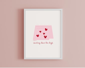 Counting Down The Days To Magic |  Magical Coquette Calendar Digital Artwork | Mouse Ear Art | Ready to Print | Vacation Countdown