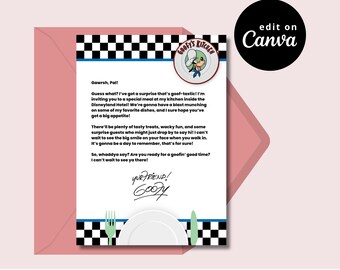 Goofy's Kitchen Letter Template: Disneyland Surprise (Canva Editable, Instant Download)