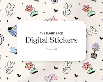 Magic Pack Volume 1 | Digital Stickers | PNG SVG JPEG Clipart | Hand Drawn Mouse Graphics | Simple Kingdom Designs | Transparent Files