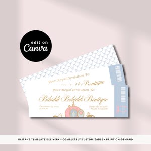 Plantilla de boleto de Bibiddi Bobibbi Boutique / Plantilla editable Canva / Regalo sorpresa de Disney World / Descarga instantánea / Archivo digital editable