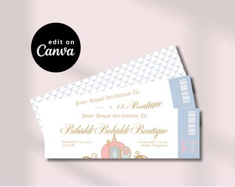 Bibiddi Bobibbi Boutique Ticket Template | Canva Editable Template | Disney World Surprise Gift | Instant Download | Editable Digital File