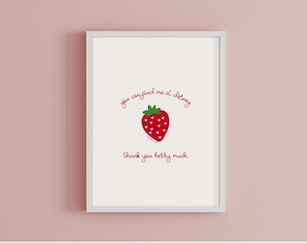 Thank You Berry Much |  Magical Coquette Mouse Strawberry Digital Artwork | Mouse Ear Art | Ready to Print