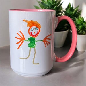 Personalised 11 oz Mug with Your Own Drawing or Writing, Custom Design Gift, Unique Hand-Drawn Keepsake Mug, Custom Mug, Mug