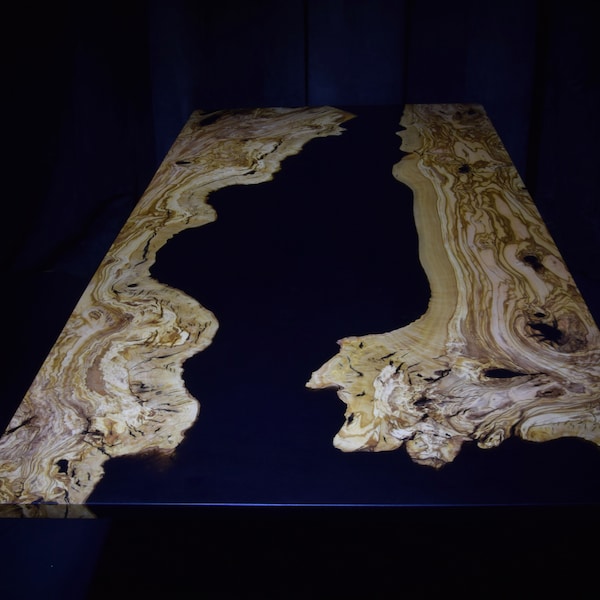 Coffee Table from Olive Wood with Epoxy Resin