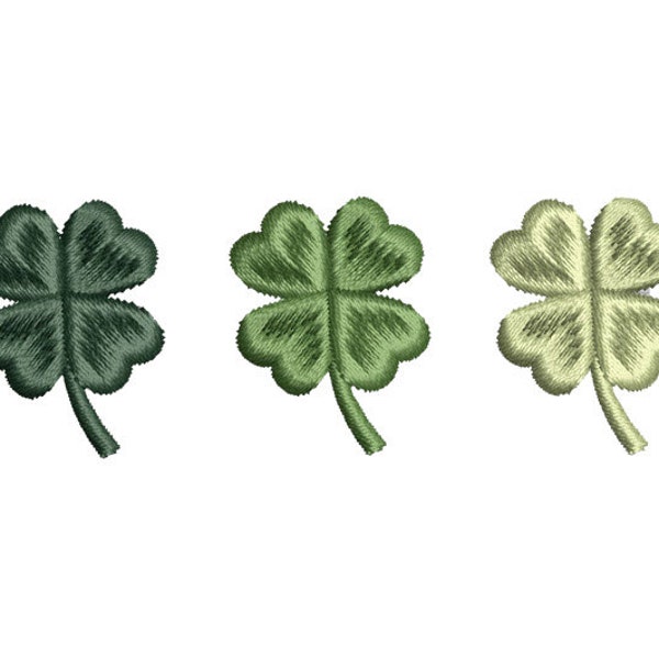 Three Gradiant Clovers Machine Embroidery File | St.Patricks Day Design |