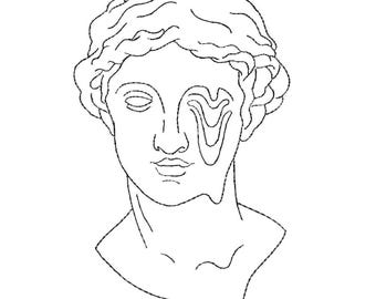 溶ける彫像刺繍 | 3つのサイズ | 機械刺繍