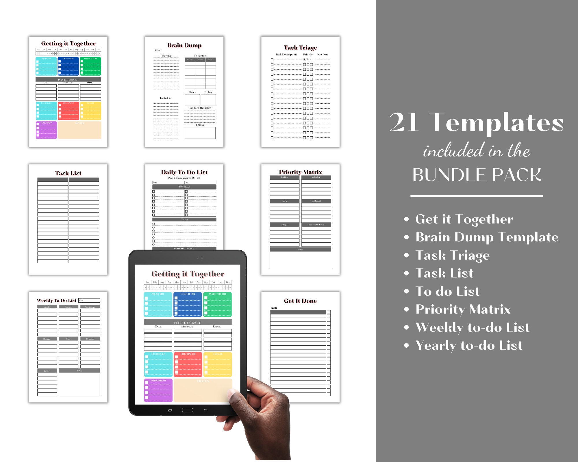 Brain Dump Template BUNDLE - Etsy