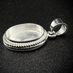 925 Sterling Silver Blank Oval Shape Bezel Pendant Setting For Resin & Gemstone Work, Handmade Oval Bezel Pendant Cup, Blank Pendant Base.
