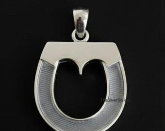 25 MM 925 Sterling Silver Snaffle Bit Horse Pendent For Resin Work, Good Luck Pendant Blank, Horse Jewelry Pendant Blank, Horse Hair Pendant