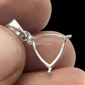 925 Sterling Silver Blank Trillion Shape Bezel Pendant For Resin & Gemstone Work, Handmade Semi Mount Blank Trillion Shape Pendant Setting,