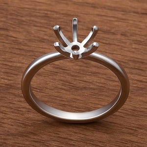 925 Sterling Silver Pre Notched 6 Prong Ring For Gemstone Setting, Semi Mount Ring, Keepsake Jewelry, Solitaire Ring, DIY Gemstone Jewelry,
