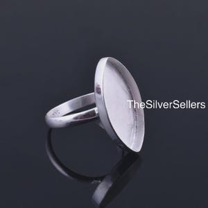 925 Sterling Silver Blank Marquise Shape Bezel Ring For Resin & Gemstone Work, 925 Sterling Silver Handmade Ring Setting, Blank Ring Base.