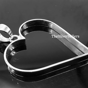 925 Sterling Silber Offene Lünette Blank Herzform Hohle Anhänger Einstellung Charm Silber Diy für Resin Schmuckherstellung, Rahmen Anhänger für Resin.