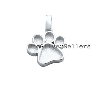 Keepsake 925 Sterling Silver Dog Paw Blank Pendant For Resin, Handmade Paw Bezel Pendant, Blank Pendant Base, Dog Paw For Breast milk Work,