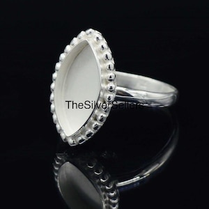 925 Sterling Silver Blank Marquise Shape Bezel Ring For Resin & Gemstone Work, 925 Sterling Silver Handmade Ring Setting, Blank Ring Base.