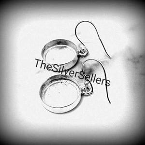 925 Sterling Silver Round Shape Blank Bezel Earrings Setting, Keepsake Round Earrings Blank For Resin & Gemstone Work, Blank Earrings Base.