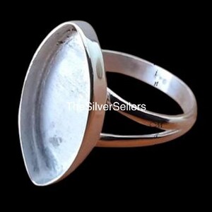925 Sterling Silver Blank Marquise Shape Bezel Ring For Resin & Gemstone Work, 925 Sterling Silver Handmade Ring Setting, Blank Ring Base.