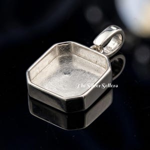 925 Sterling Silver Blank Square Shape Bezel Pendant For Resin & Gemstone Work, Handmade Blank Square Pendant Setting, Keepsake Pendant DIY,