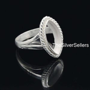 925 Sterling Silver Blank Marquise Shape Bezel Ring For Resin & Gemstone Work, 925 Sterling Silver Handmade Ring Setting, Blank Ring Base.