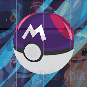 Masterball Svg, Pokemon Digital File, Poke Cricut Vector, Download File, Poke Clipart | svg, png, pdf, dxf