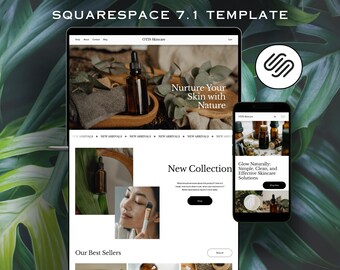 Squarespace Skincare Website | Squarespace website design | Ecommerce Website Template | Ecommerce Squarespace Website | Minimal Ecommerce