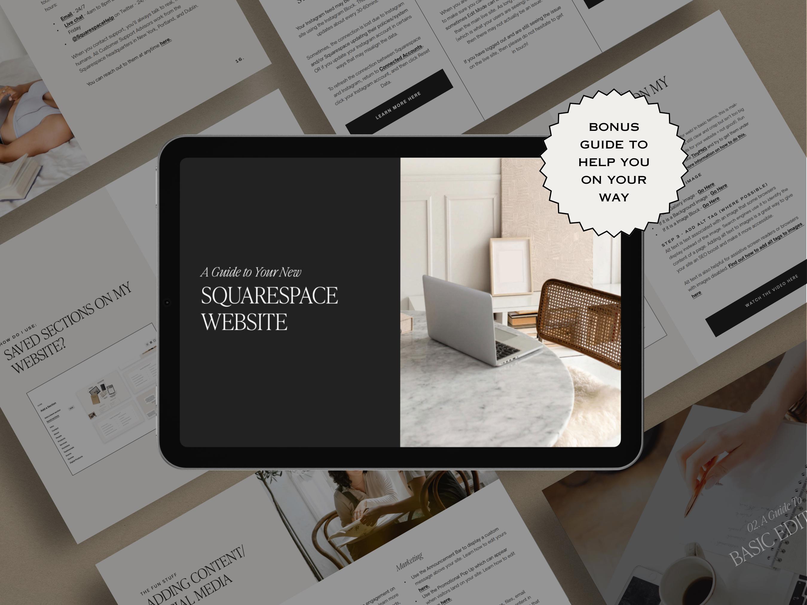 Minimal Modern Squarespace Website Template for Social Media Manager ...
