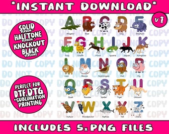 ABC Animals Identification A-Z Types Of Zoo Animals Alphabet Png Bundle, Trending Png, Popular Printable