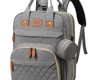 Diaper Bag Grey Backpack Large Multifunction and Multipurpose Travel  Backpack Change Table Maternity Baby Nappy Changing Bags