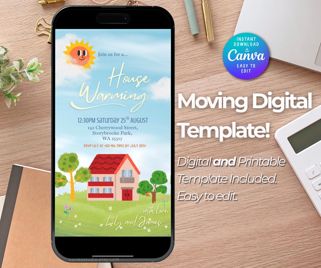 House Warming Invitation, Animated Moving Housewarming Party Invite ...