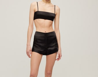 Chicago | High Waisted Satin Shorts for Women • Designer Shorts • Silk Shorts • Satin Shorts