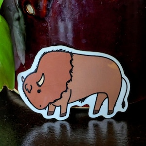 Bison, Buffalo 3 Inch Glossy Vinyl Sticker - Americana Western