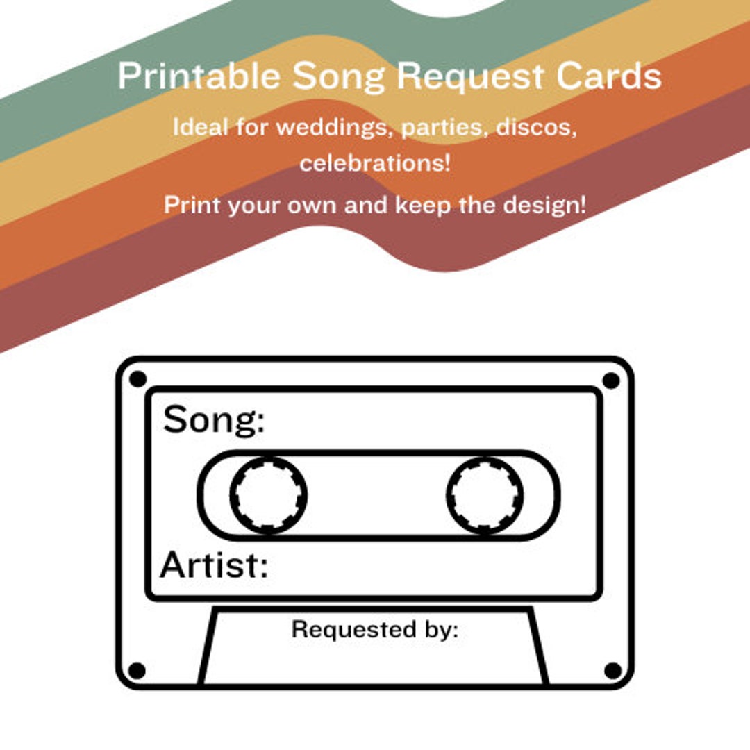 Downloadable and Printable Song Request Cards Wedding Celebrations ...