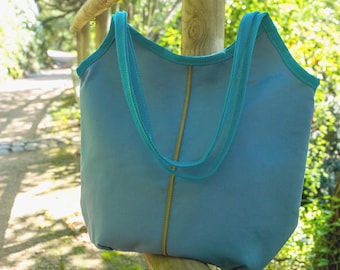 Bolso Boho Grande color Celeste | Bolso Boho Urbano de Tela | Bolso de Mano Mujer | Regalo Casual y Original para Ella | Tote Boho Loneta.
