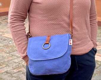 Crossbody bag, Flap bag with magnetic clasp, Adjustable handle bag, Interior pocket, Gift bag, Lilac bag.