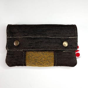 Billetera color marrón chocolate, Billetera de tela, Monedero con cremallera, Billetera para mujer, Para regalar, Cartera de mujer.