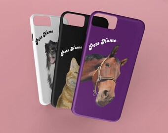 Custom pet phone case, Personalized animal cover phone case, cat phone case, dog phone case for iPhone, Samsung and Google Pixel